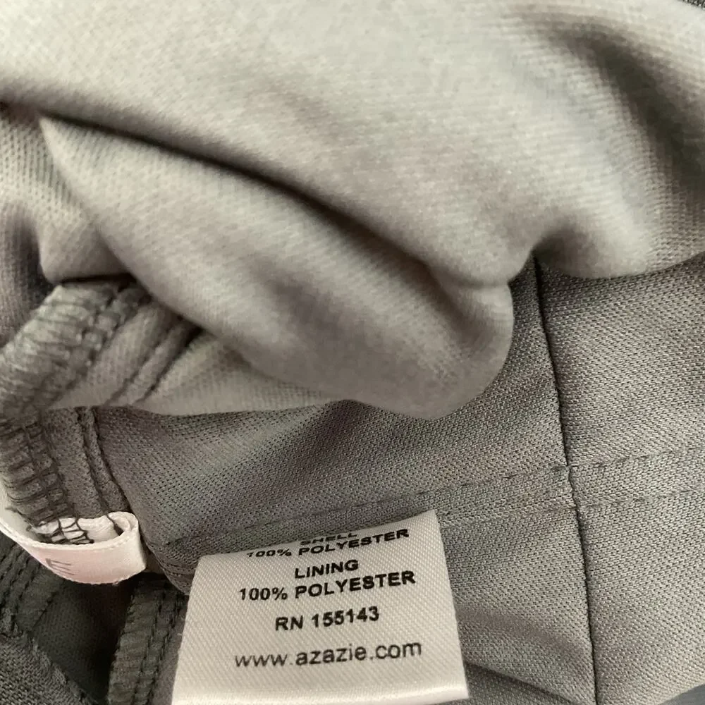 Azazie Steel Grey V-Neck Pleated Bridesmaid Dress Size C / Size 6-8 - Picture 6 of 6